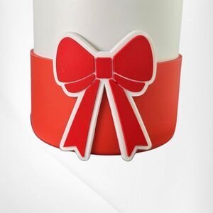 Red Jumbo Bow Silicone Tumbler Boot. Fits 30oz-40oz Tumblers.